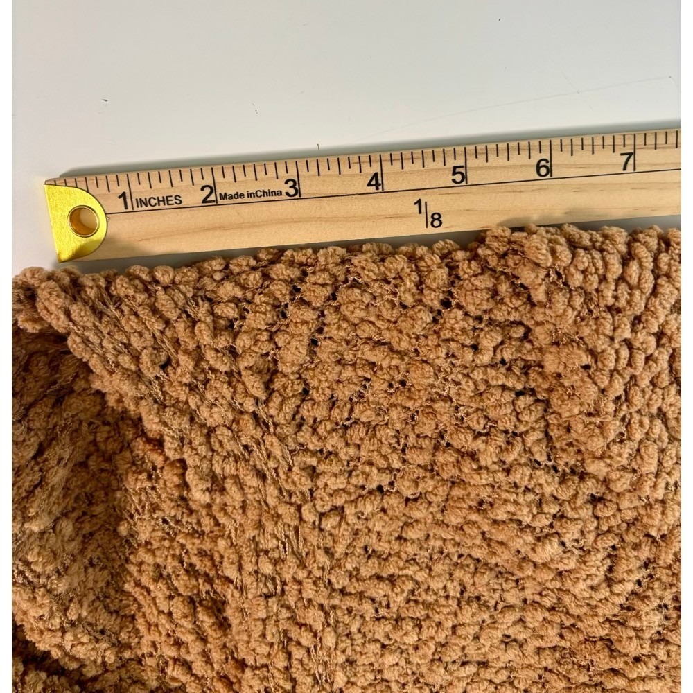Zenana Popcorn Knit Cardigan Button Front Pocket Camel Brown XL Teddy Oversized - Picture 9 of 14